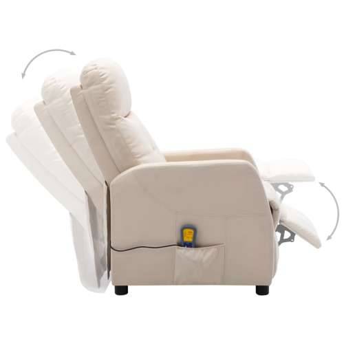 Električna masažna fotelja od tkanine krem Cijena