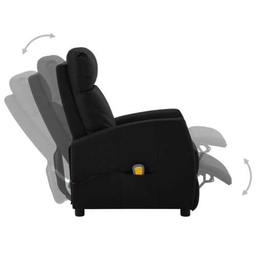 Električni masažni naslonjač od umjetne kože crni Cijena