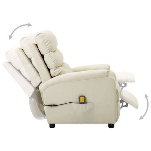 Električna masažna fotelja od umjetne kože krem Cijena