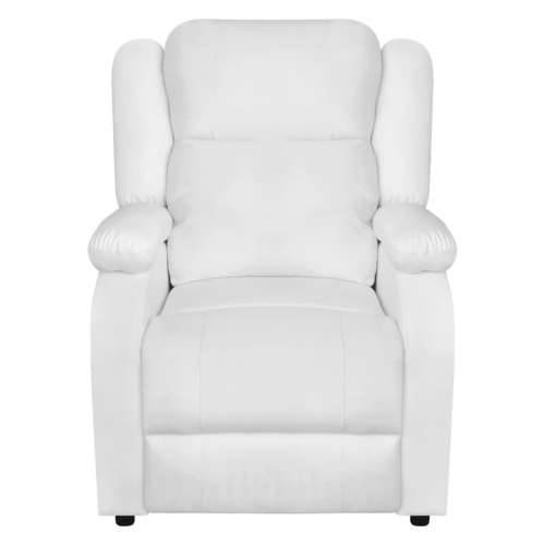 Električna masažna fotelja od umjetne kože bijela Cijena