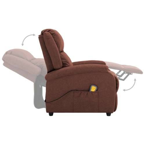Električna masažna fotelja od tkanine smeđa Cijena