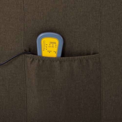 Električni masažni naslonjač od tkanine smeđi Cijena