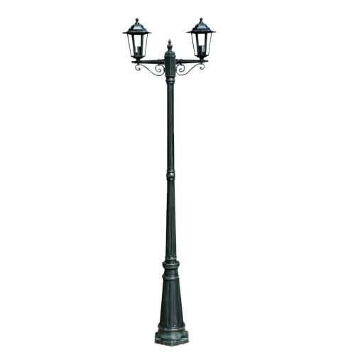 Vrtna stupna svjetiljka 215 cm tamnozelena/crna aluminijska Cijena