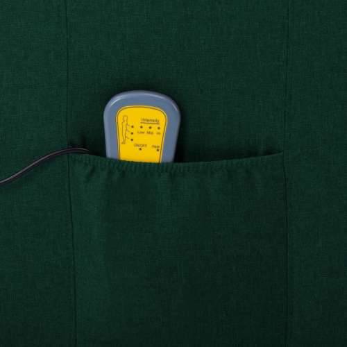 Električni masažni naslonjač od tkanine tamnozeleni Cijena