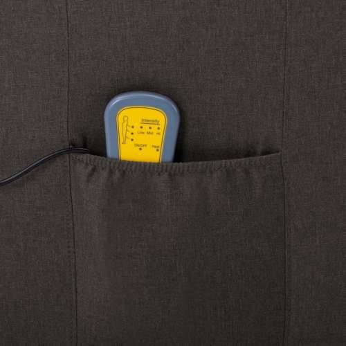 Električni masažni naslonjač od tkanine smeđe-sivi Cijena