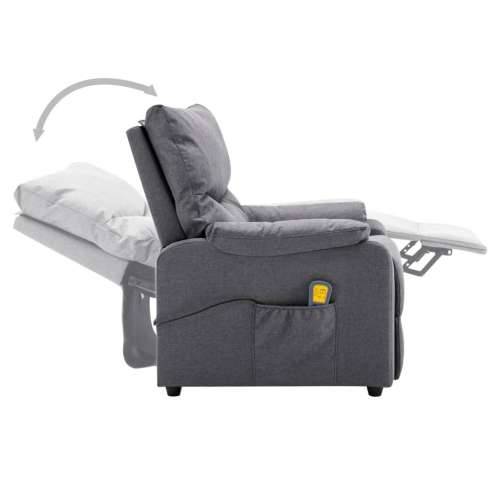 Električna masažna fotelja od tkanine svjetlosiva Cijena