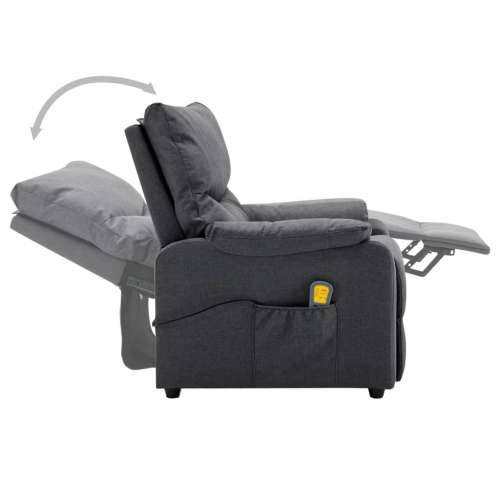 Električna masažna fotelja od tkanine tamnosiva Cijena