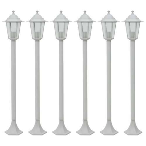 Vrtna stupna svjetiljka od aluminija 6 kom E27 110 cm bijela