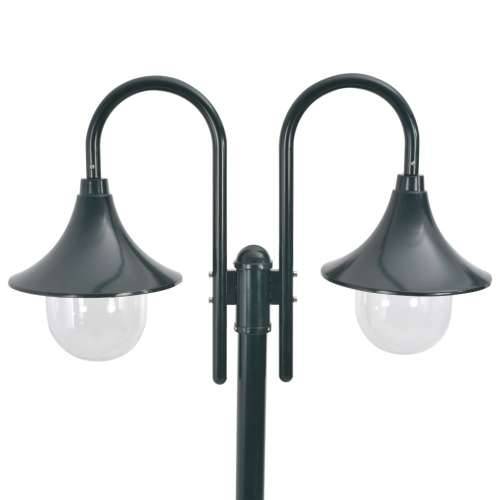 Vrtna dvostruka stupna svjetiljka od aluminija E27 220 cm tamno zelena Cijena