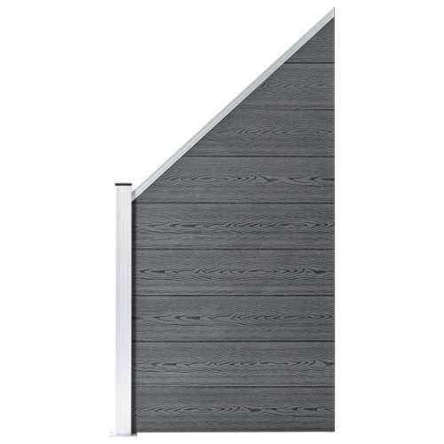Panel za ogradu WPC 95 x (105 - 180) cm sivi