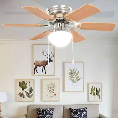 Ukrasni stropni ventilator sa svjetlom 82 cm svijetlosmeđi Cijena