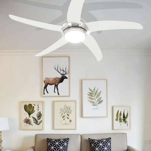 Ukrasni stropni ventilator sa svjetlom 128 cm bijeli Cijena