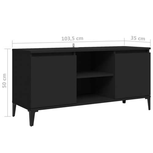 TV ormarić s metalnim nogama crni 103,5 x 35 x 50 cm Cijena