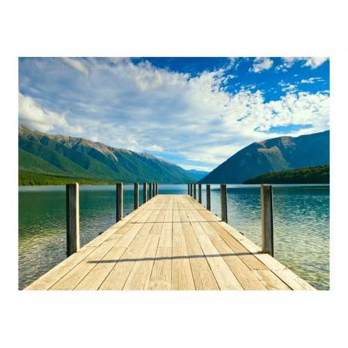 Foto tapeta - Mountain lake bridge 200x154 Cijena