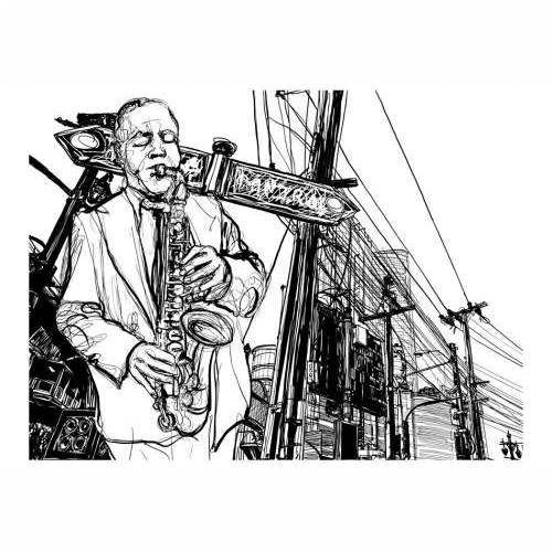 Foto tapeta - Saxophone recital on Broadway 200x154 Cijena
