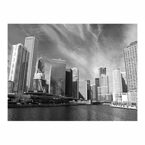 Foto tapeta - Chicago skyline (black and white) 200x154 Cijena