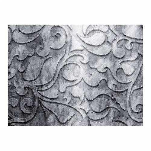 Foto tapeta - Silver background with floral pattern 200x154 Cijena