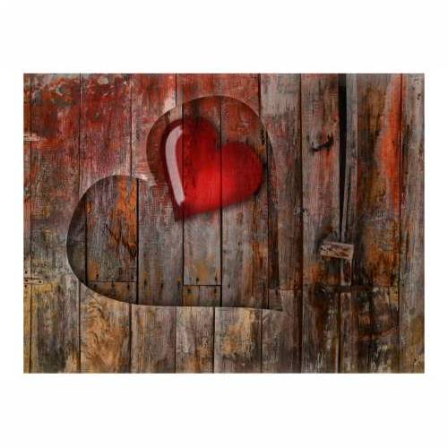 Foto tapeta - Heart on wooden background 350x270 Cijena