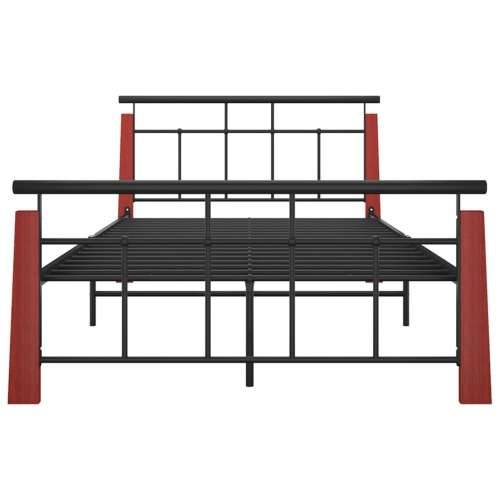 Okvir za krevet od metala i masivne hrastovine 120 x 200 cm  - Tamno smeđa 120 x 200 cm Cijena