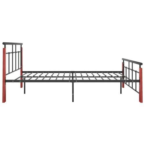 Okvir za krevet od metala i masivne hrastovine 120 x 200 cm  - Tamno smeđa 120 x 200 cm Cijena