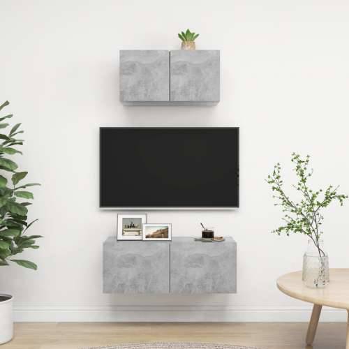 2-dijelni set TV ormarića siva boja betona od iverice