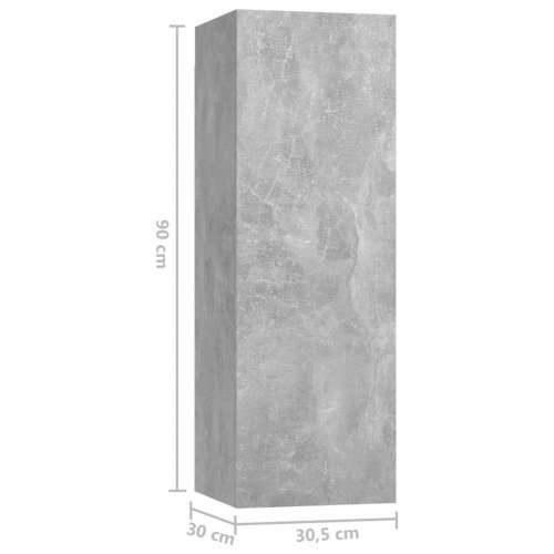 7-dijelni set TV ormarića siva boja betona konstruirano drvo Beton siva 7 60 cm Cijena