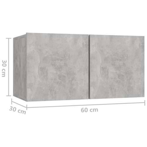 7-dijelni set TV ormarića siva boja betona konstruirano drvo Beton siva 7 60 cm Cijena