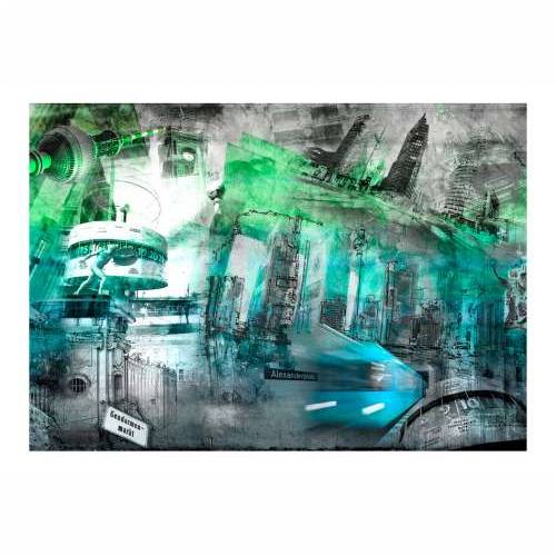 Foto tapeta - Berlin - collage (green) 200x140 Cijena