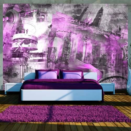 Foto tapeta - Berlin - collage (violet) 150x105 Cijena