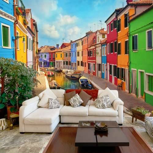 Foto tapeta -  Colorful Canal in Burano 100x70 Cijena