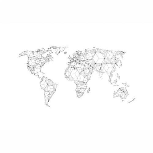 Foto tapeta XXL - Map of the World - white solids 550x270 Cijena