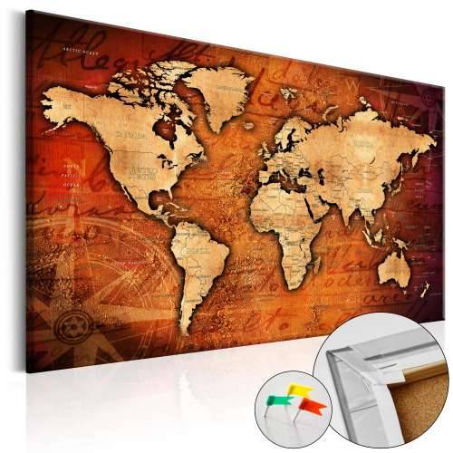 Slika na plutenoj podlozi - Amber World [Cork Map] 120x80 Cijena