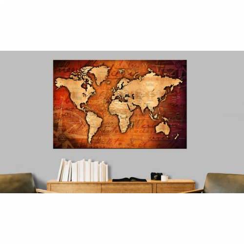 Slika na plutenoj podlozi - Amber World [Cork Map] 120x80 Cijena
