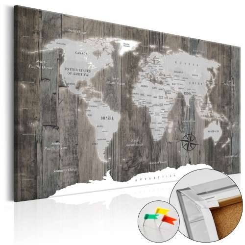 Slika na plutenoj podlozi - World of Wood [Cork Map] 120x80 Cijena