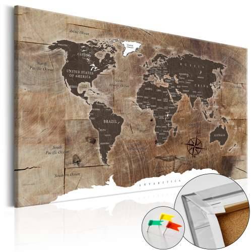Slika na plutenoj podlozi - Wooden Mosaic [Cork Map] 60x40 Cijena