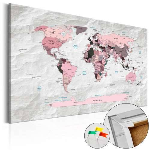 Slika na plutenoj podlozi - Pink Continents [Cork Map] 60x40 Cijena
