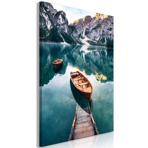 Slika - Boats In Dolomites (1 Part) Vertical 40x60 Cijena