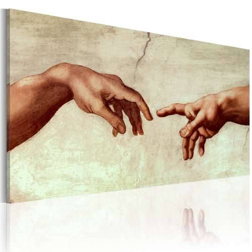 Ručno slikana slika - The creation of Adam: fragment of painting 120x60 Cijena