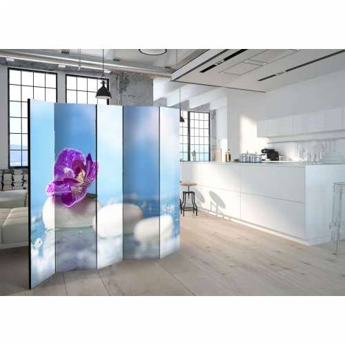 Paravan u 5 dijelova - Pink Orchid and white Zen Stones II [Room Dividers] 225x172 Cijena