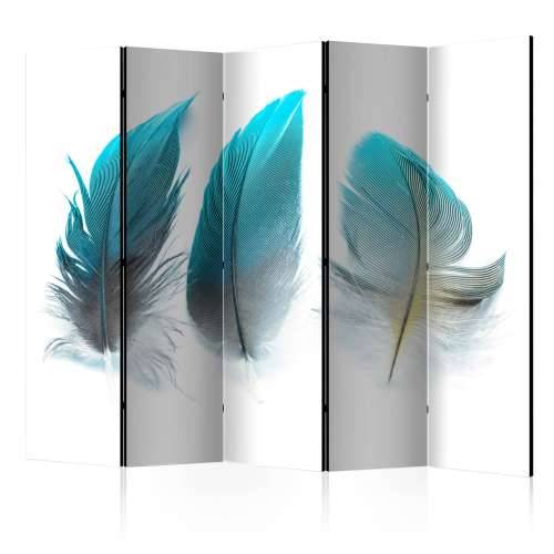 Paravan u 5 dijelova - Blue Feathers II [Room Dividers] 225x172 Cijena
