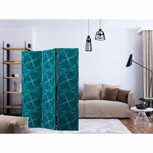 Paravan u 3 dijela - Geometric Turquoise [Room Dividers] 135x172 Cijena