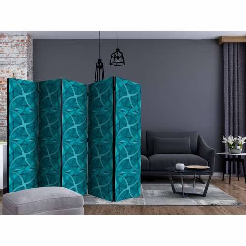 Paravan u 5 dijelova - Geometric Turquoise II [Room Dividers] 225x172 Cijena