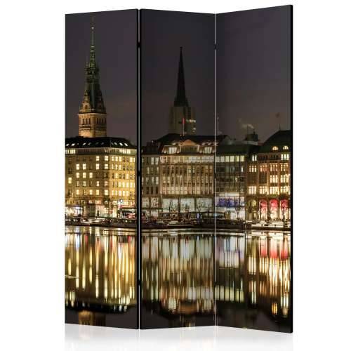 Paravan u 3 dijela - Night in Hamburg [Room Dividers] 135x172 Cijena