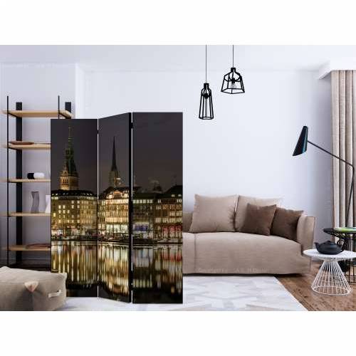 Paravan u 3 dijela - Night in Hamburg [Room Dividers] 135x172 Cijena