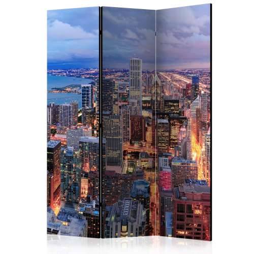 Paravan u 3 dijela - Illuminated Chicago [Room Dividers] 135x172 Cijena