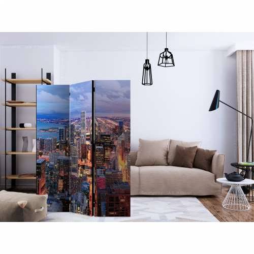 Paravan u 3 dijela - Illuminated Chicago [Room Dividers] 135x172 Cijena