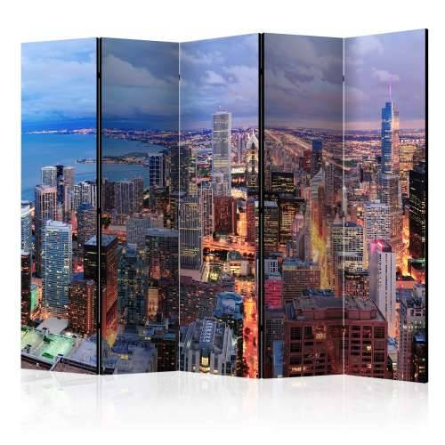 Paravan u 5 dijelova - Illuminated Chicago II [Room Dividers] 225x172 Cijena