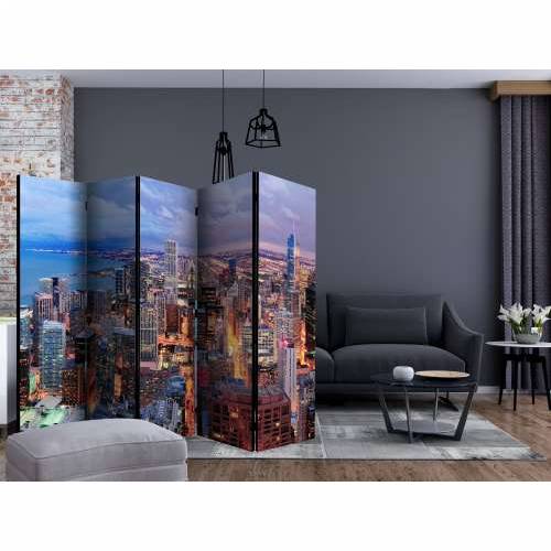Paravan u 5 dijelova - Illuminated Chicago II [Room Dividers] 225x172 Cijena