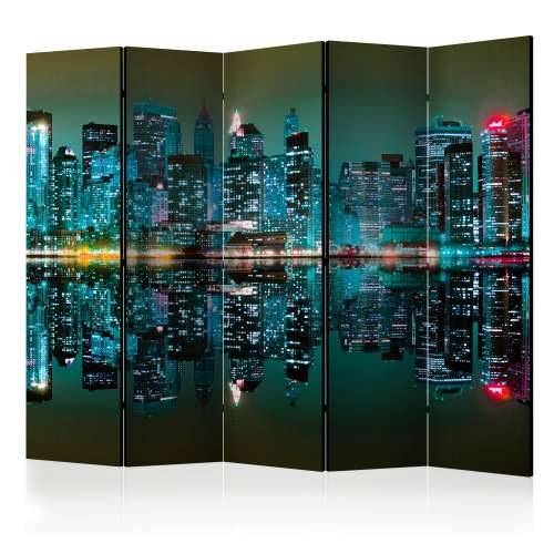 Paravan u 5 dijelova - Gold reflections - NYC II [Room Dividers] 225x172 Cijena