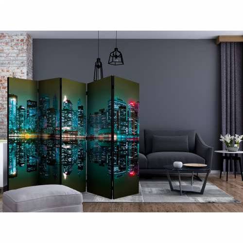Paravan u 5 dijelova - Gold reflections - NYC II [Room Dividers] 225x172 Cijena